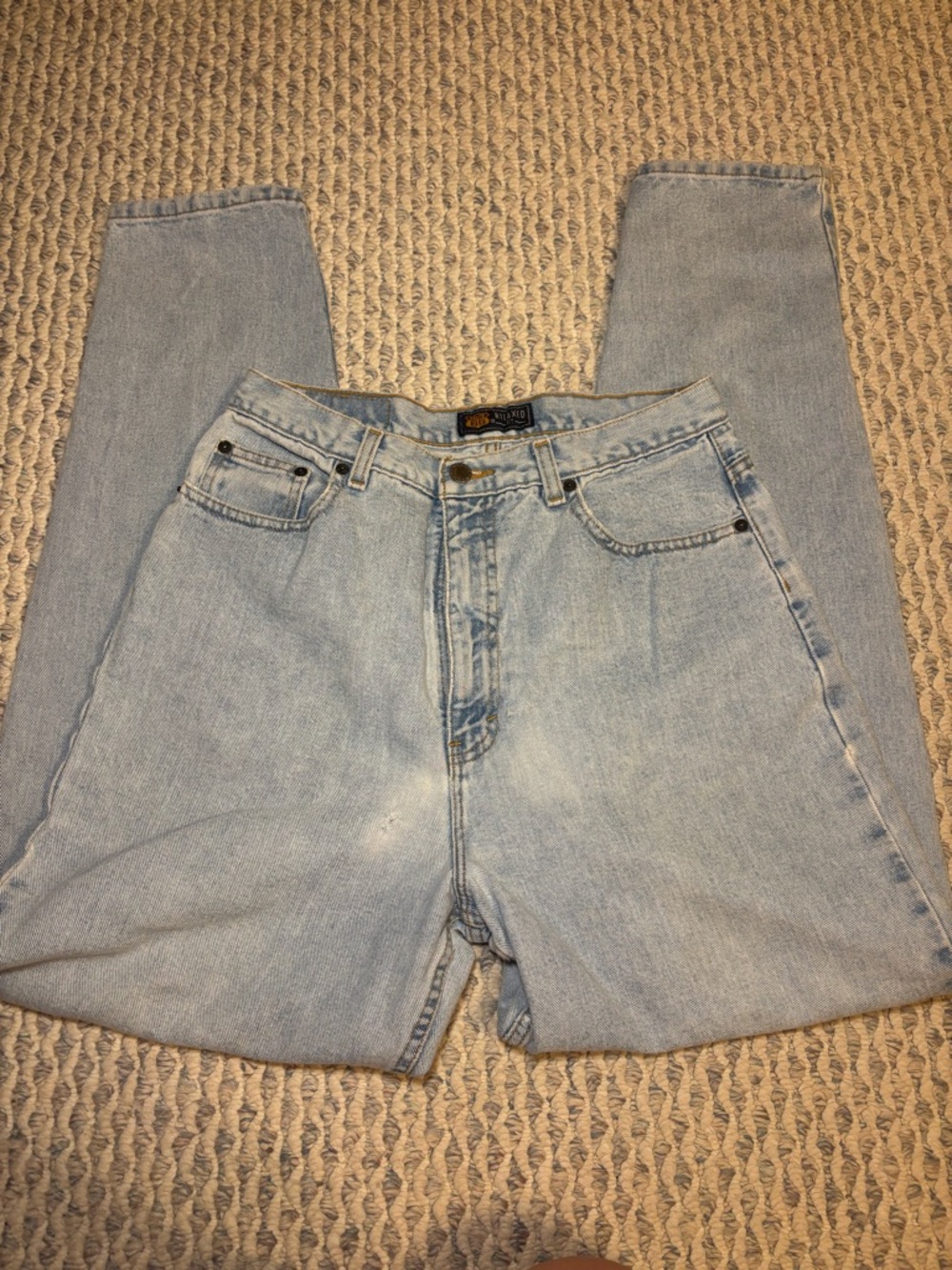 Vintage Light Wash High-Waisted Jeans With Distressing